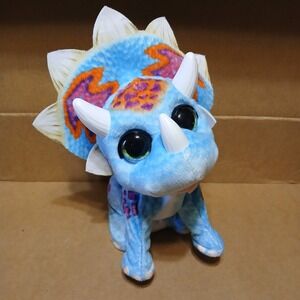FurReal Hoppin' Topper Interactive Plush Pet Toy- Triceratops Dinosaur Moving